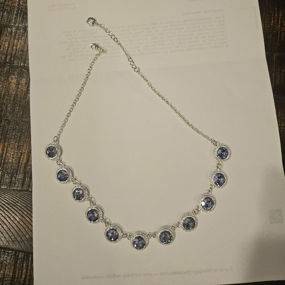 Monet Silver, Light Blue Gemstones Necklace, Formal